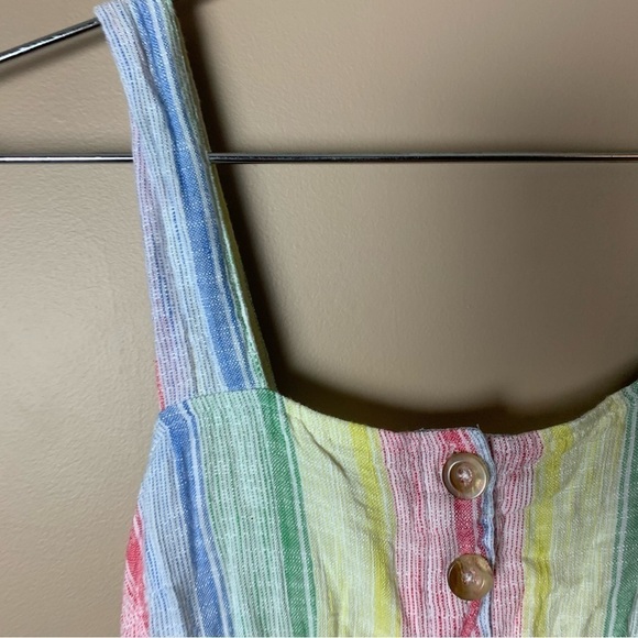 [Urban Outfitters] Rainbow Multi Colored Cotton Blend Tiered Skirt Maxi Dress - Picture 4 of 11